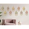 Handmade Colorful Wall Decor and Door Hangings for Home Decoration | haldi, Room, Temple Decoration | Pooja Room Decoration | Decorative Hanging Items | Pack of 10