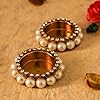 Decorative Diya Holder with Elegant Pearl Base – Stylish Tealight Candle Holder for Festive Decor, Puja Ceremonies, Home Decoration, and Gifting Options