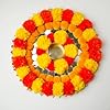 Gajra Rangoli – Reusable Rangoli Mats with Artificial Marigold, Gota Flowers, and White Gajra for Festive Decor | Rangoli Door Mats (Pack of 2)