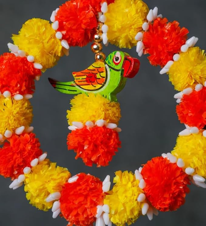 Marigold Hanging,Pack of 4, 24 Inch |Door Garlands for Main Door|Shubh Labh Hanging|Mandir & Temple Decor|Diwali & Pooja Decoration|Home Mandir & Pooja Room Decoration Items|Home Decor