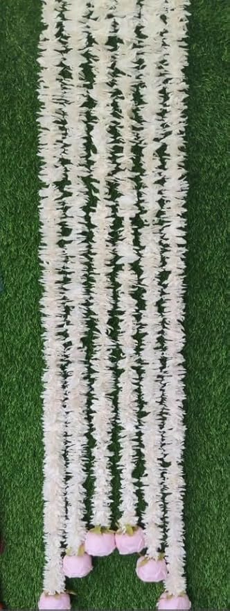 6FT Jasmine Gajra Garlands with Rose for Wedding Decor – Ideal for Nikah Pardah, Mandap, Party, and Christmas Decoration (Pack of 5) Visit the RR Crafts Store