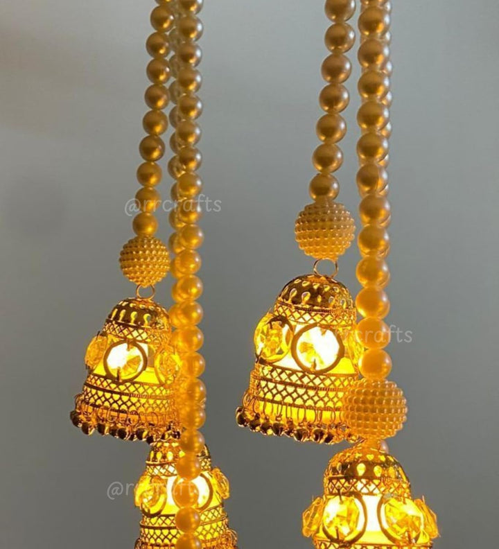Pooja Mandir & Pooja Room Decoration Items,Door Decoration for Diwali,Decorative Lights for Home, Mandir Hanging Lights,LED Lighting for Wall & Home Decoration,Diwali & ganpati décor,Pair