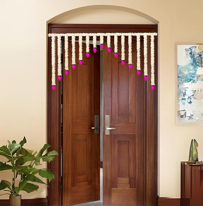 Gajra with Lotus Buds Thoranam for Entrance Door, Torans for Entrance Door, Banderwal for Home Door 38 Inch,Ganpati Decoration