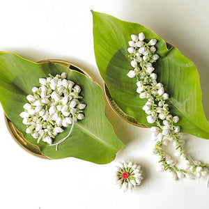 Gajra Flowers White Paper Powder Coated for Long Lasting Gajra for Women and Girls Pack of 2