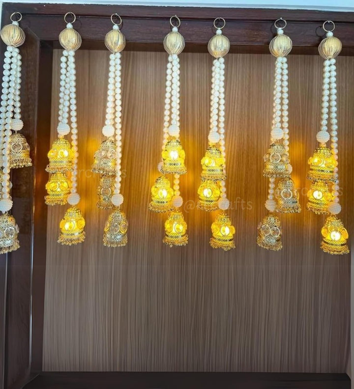 Pooja Mandir & Pooja Room Decoration Items,Door Decoration for Diwali,Decorative Lights for Home, Mandir Hanging Lights,LED Lighting for Wall & Home Decoration,Diwali & ganpati décor,Pair