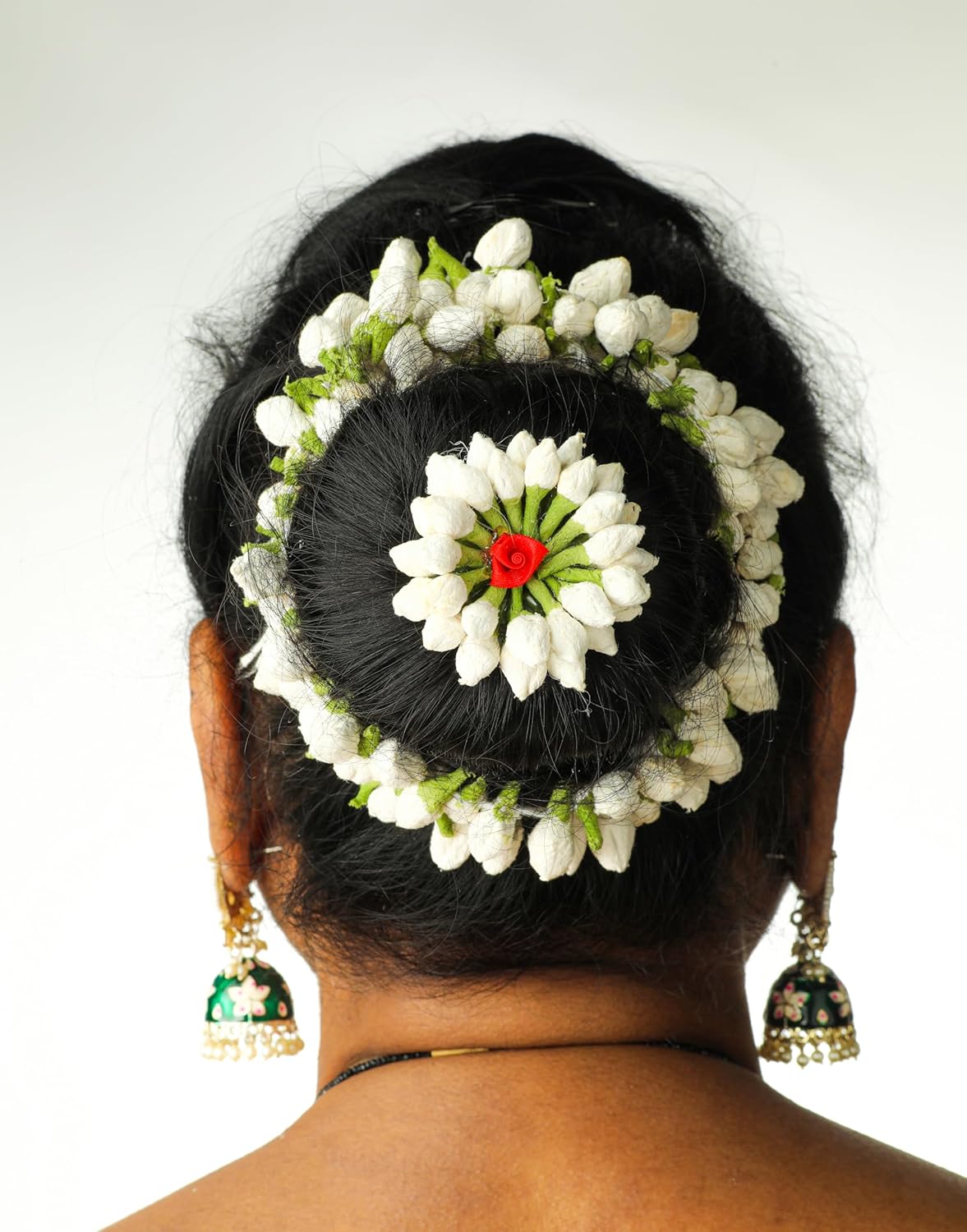 Gajra Flowers White Paper Powder Coated for Long Lasting Gajra for Women and Girls Pack of 2